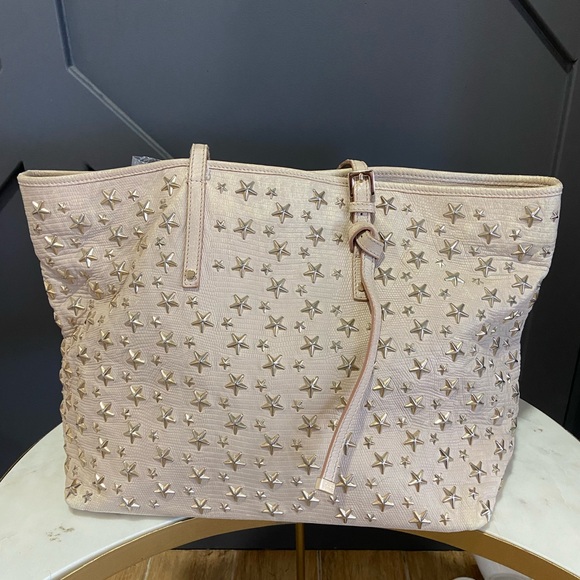 Jimmy Choo Handbags - Jimmy Choo Beige Star-Embellished Tote